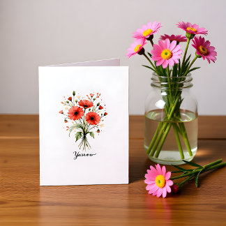 Yarrow Floral  Blank Note Card