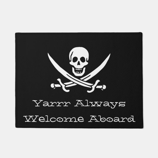 Yarrr immer willkommene Abouard Piraten-Fußmatte Fußmatte (Vorderseite)