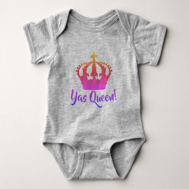 Yas Queen! Rainbow-Farbe Baby-Stil Baby Strampler (Vorderseite)
