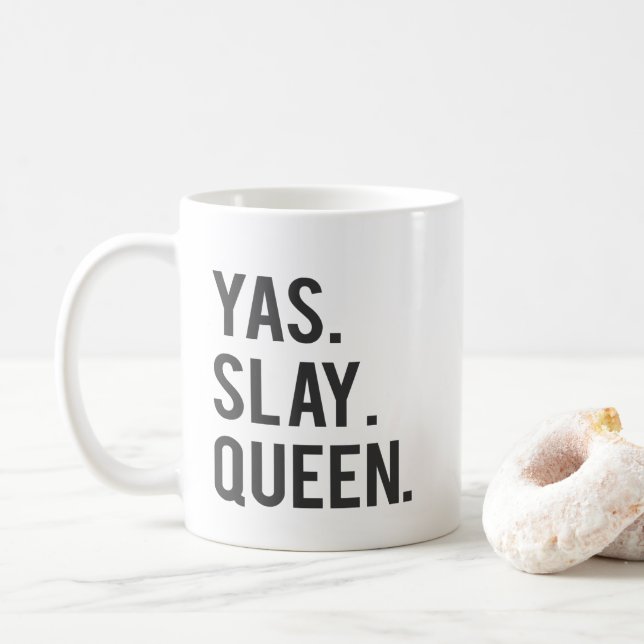 Yas töten Königin-Druck Kaffeetasse (Mit Donut)