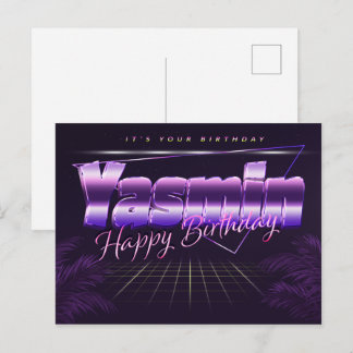 Yasmin Nom Prénom Anniversaire de la carte postale
