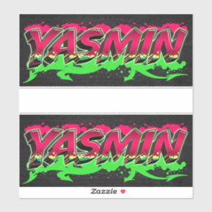 Yasmin Prénom Nom Graffiti Autocollant Autocollant