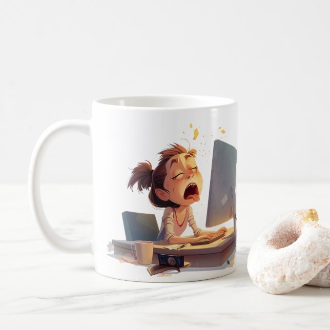 Yawn for coffee! For Her Kaffeetasse (Mit Donut)