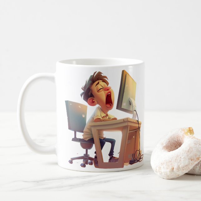 Yawn for coffee! For Him Kaffeetasse (Mit Donut)