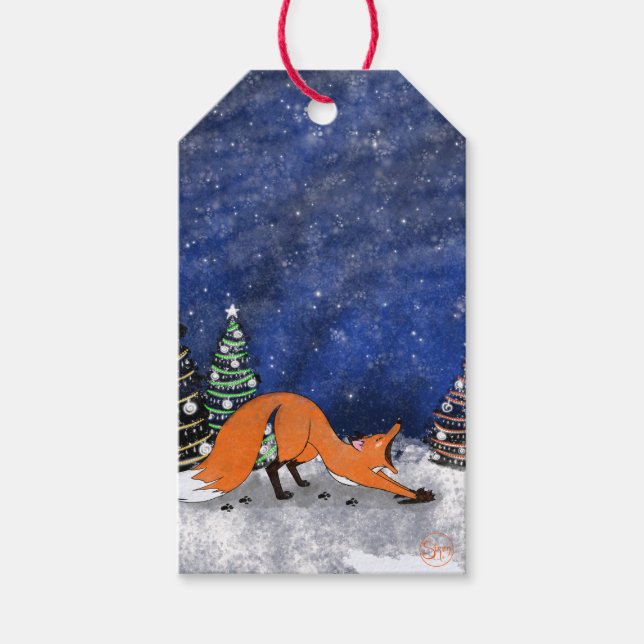 Yawnfox Wintergeschenktag Geschenkanhänger (Vorderseite)