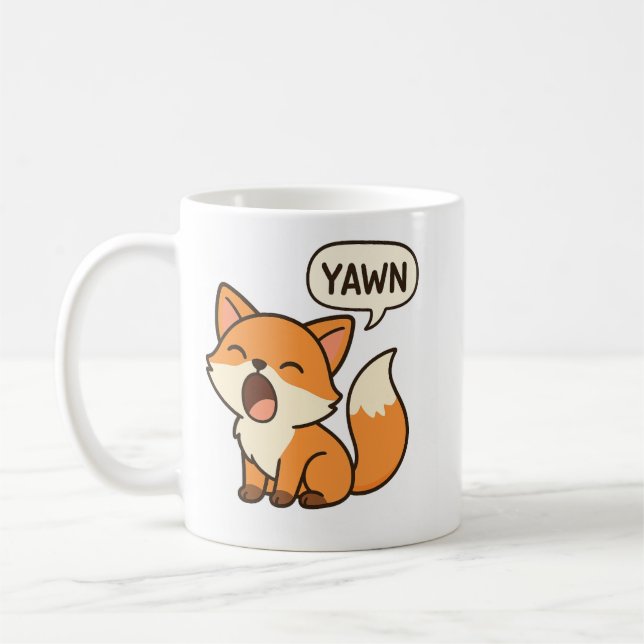 Yawning and sleeping fox mug (Gauche)