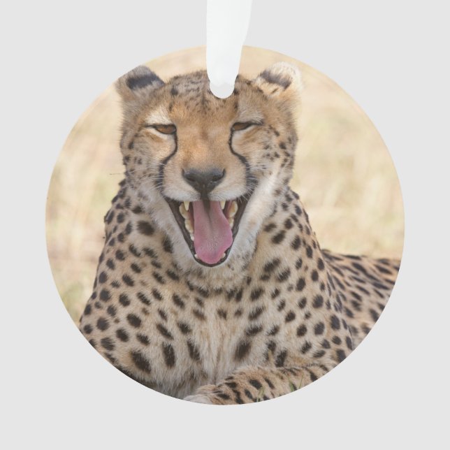 Yawning Cheetah Ornament (Vorderseite)
