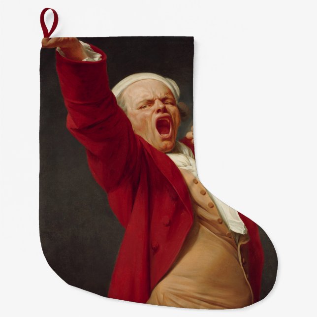 Yawning Man (Self-Portrait) (von Joseph Ducreux) Großer Weihnachtsstrumpf (Vorderseite)