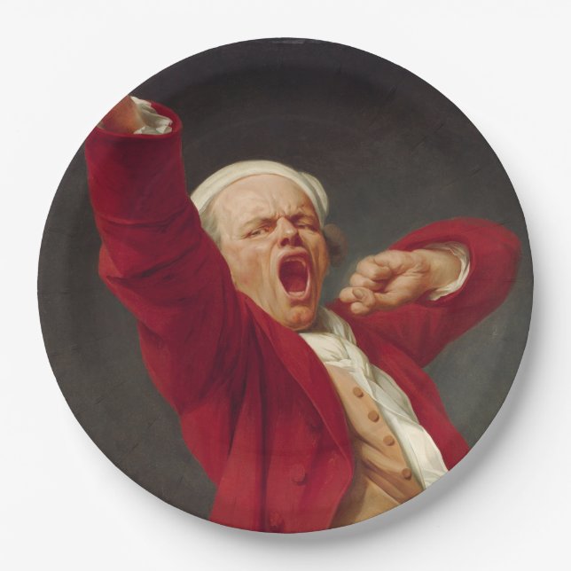 Yawning Man (Self-Portrait) (von Joseph Ducreux) Pappteller (Vorderseite)