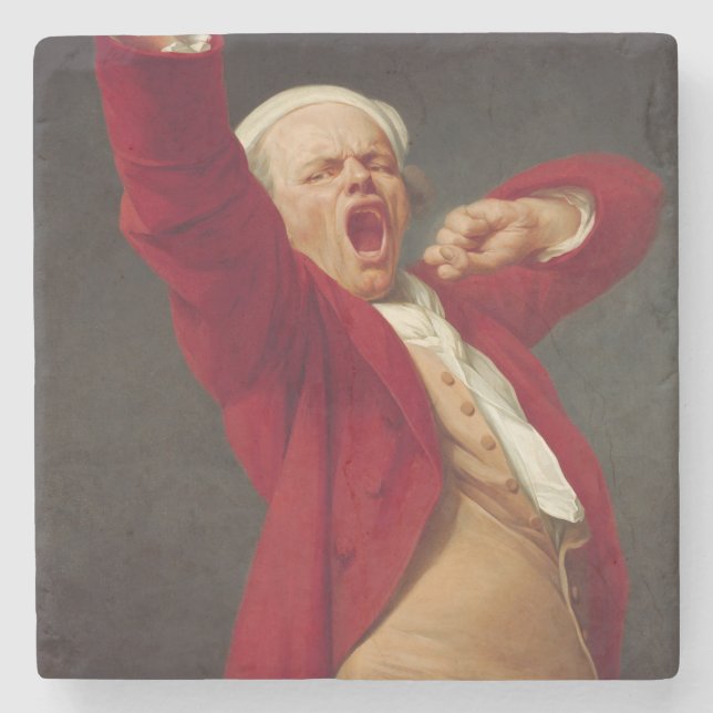 Yawning Man (Self-Portrait) (von Joseph Ducreux) Steinuntersetzer (Vorderseite)