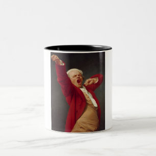 Yawning Man (Self-Portrait) (von Joseph Ducreux) Zweifarbige Tasse