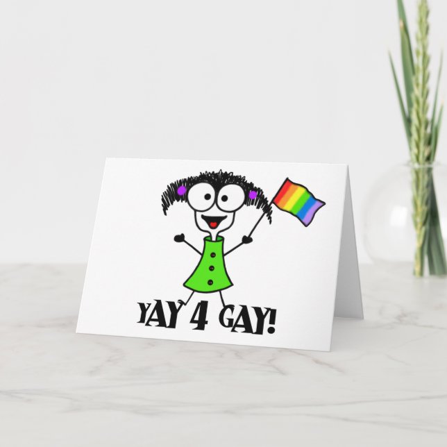 Yay 4 Gay Greeting Card Karte (Vorderseite)