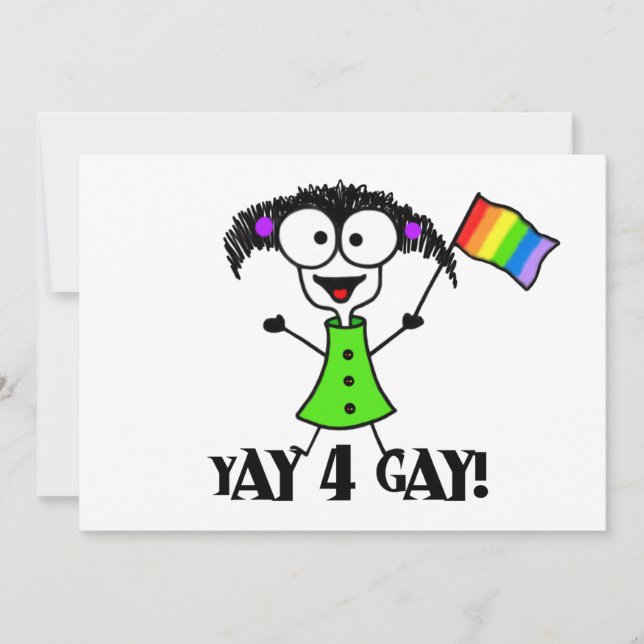 Yay 4 Gay Pride-Einladungen Einladung (Vorderseite)