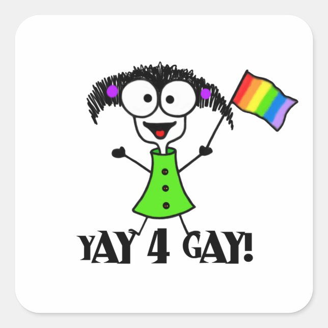 Yay 4 Gay Stickers (Vorderseite)