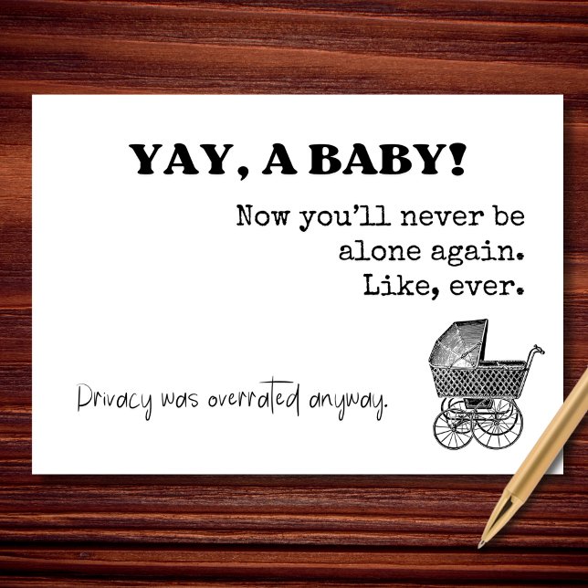 Yay a Baby nie wieder allein Karte (Von Creator hochgeladen)