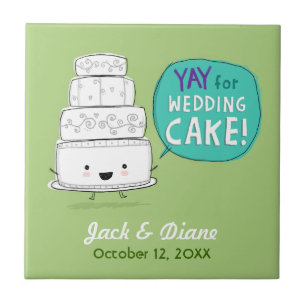 YAY für Hochzeitskuchen! Humores Design mit Text Fliese