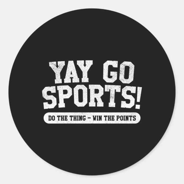 Yay Go Sports Sports Runder Aufkleber (Vorderseite)