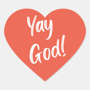 Yay God Christlich Herz-Aufkleber