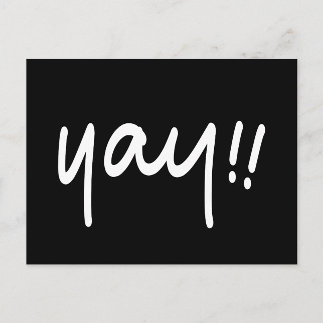 YAY Happy Congratulations Handwriting Uplifting Postkarte (Vorderseite)