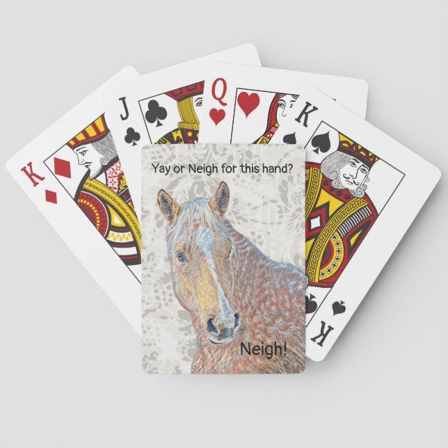 Yay oder Neigh Horgh Funny Playing Cards Spielkarten (Rückseite)