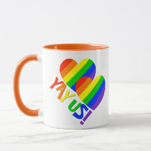 YAY USA ! Tasse de café gaie d'arc-en-ciel de