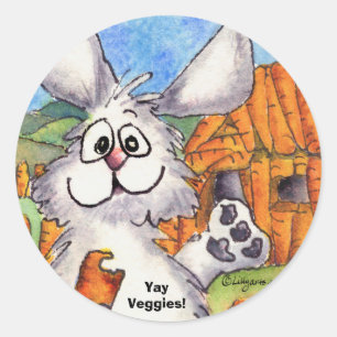 Yay Veggies! Vegetarier-Sticker Runder Aufkleber