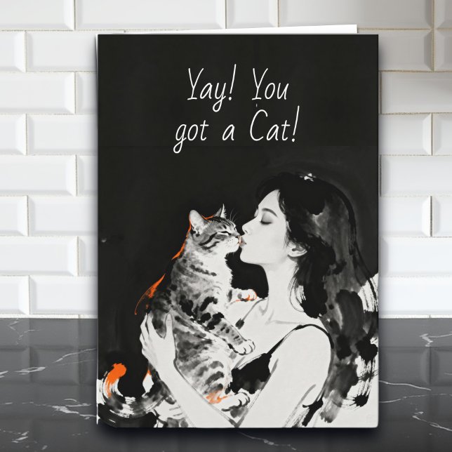 Yay! You got a New Cat | Congratulations Card Karte (Von Creator hochgeladen)