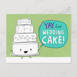 Yay zum Hochzeitskuchen! Funny Wedding Ankündigung