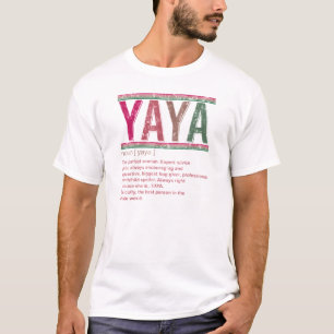 Yaya Definition Oma Mütter Tag Retro Geschenk Wom T-Shirt