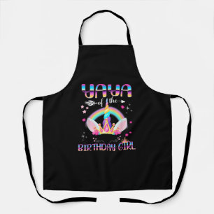 Yaya der Geburtstagsmädchen Rainbow Unicorn Mütter Schürze