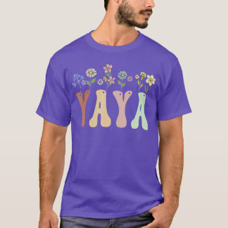Yaya Geschenke Frauen Wildblumen Blumen Design Yay T-Shirt