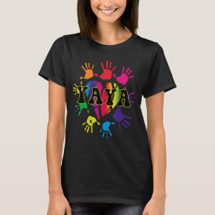 Yaya Heart Hand Print Kids Handprint Oma Mothe T-Shirt