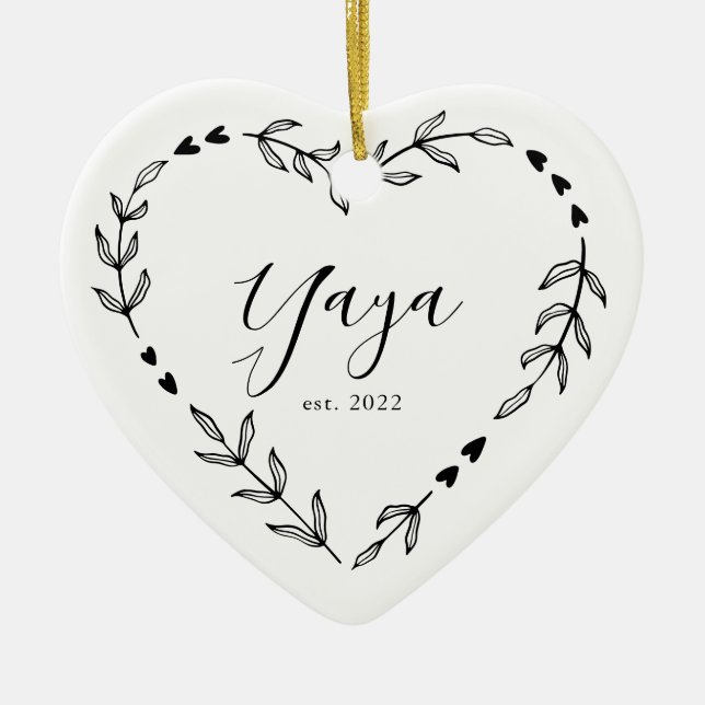 Yaya Jahr Est. Weihnachtsschmuck Keramik (Vorne)