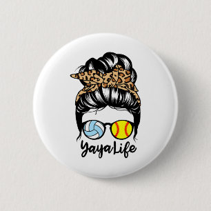 Yaya Leben Unordentlicher Dutt Haare Lustig Softll Button