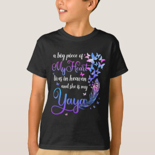 Yaya lebt im Himmel Gedenk Oma Enkelkind T-Shirt