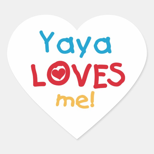 Yaya Lieben Me Hemden und Geschenke Herz-Aufkleber (Vorderseite)