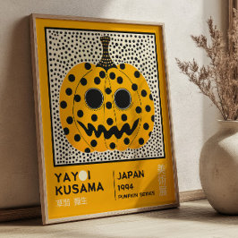 Yayoi Kusama Abstract Pumpkin Retro Exhibition Poster
