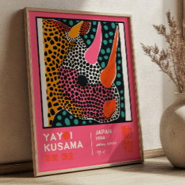 Yayoi Kusama Abstract Rhino Colorful Exhibition Poster