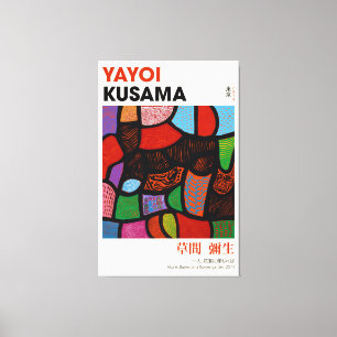 Yayoi Kusama Ausstellungspender, allein in einem b Leinwanddruck