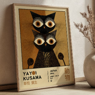 Yayoi Kusama Black Cats Japanische Ausstellung Poster