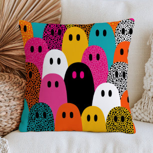 Yayoi Kusama Farbige Geister Maximalist Halloween Kissen