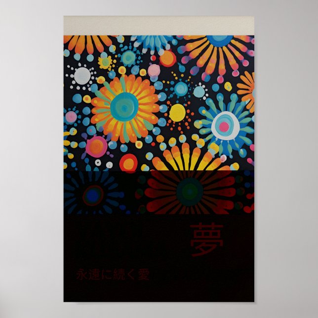 Yayoi Kusama Inspiriert Abstrakte Kunst Poster (Vorne)