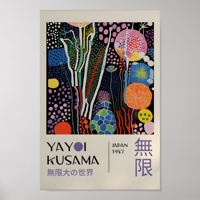 Yayoi Kusama Inspiriert Abstrakte Kunst Poster (Vorne)