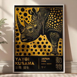 Yayoi Kusama Maximalist Rhino Japanese Exhibition  Poster