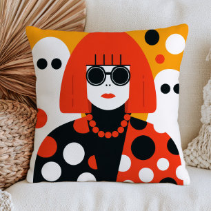 Yayoi Kusama mit Geistern Farbiger Halloween Kissen