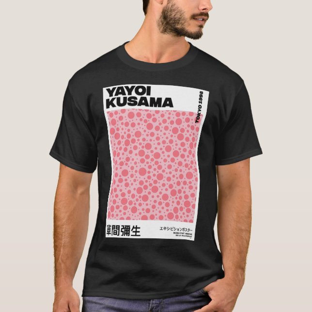 Yayoi Kusama Pink Poster T-Shirt (Vorderseite)