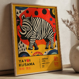 Yayoi Kusama Rhino Retro Japanische Kunstausstellu Poster