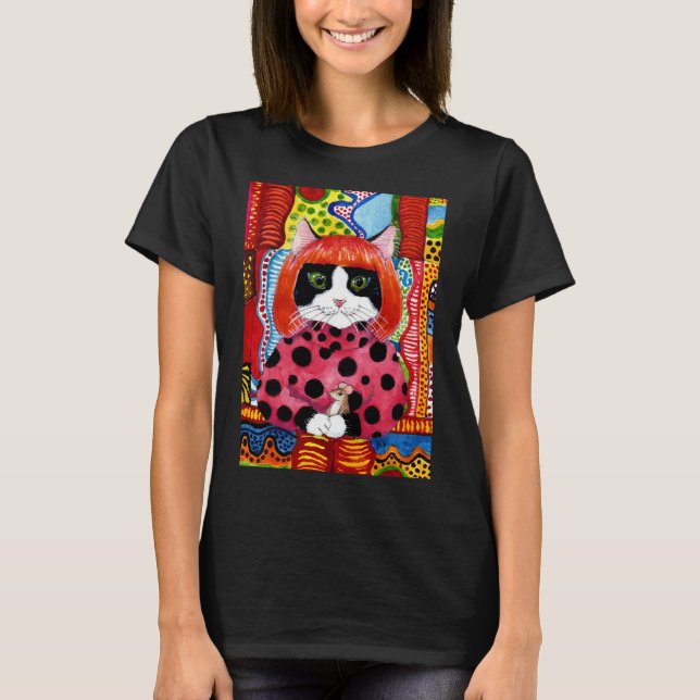 Yayoi Kusama Tribut als Niedliches Cat Maus T-Shir T-Shirt (Vorderseite)
