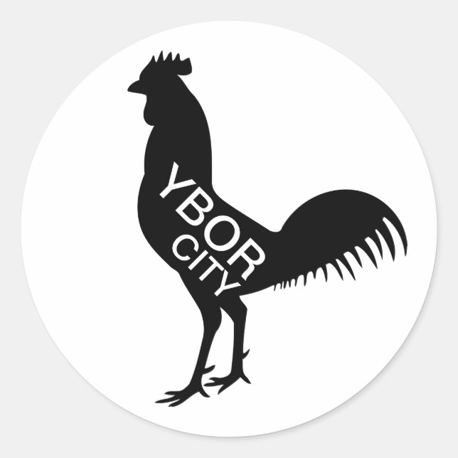 Ybor City Rooster Runder Aufkleber (Vorderseite)