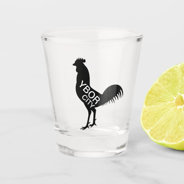 Ybor City Rooster Schnapsglas (Vorderseite)